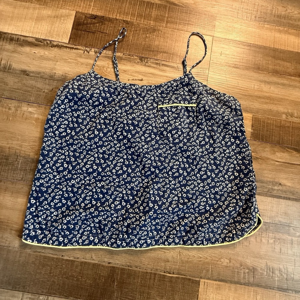 Victoria's Secret Tank Top Sz Small Blue Floral Adjustable Spaghetti Strapβ